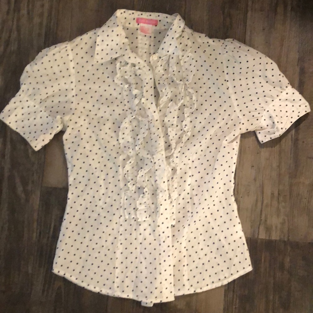 Button up Black and White Polka Dot blouse